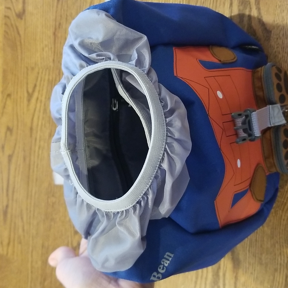 L.L. Bean Blue and Brown Kids Bear Backpack - Picture 2 of 5